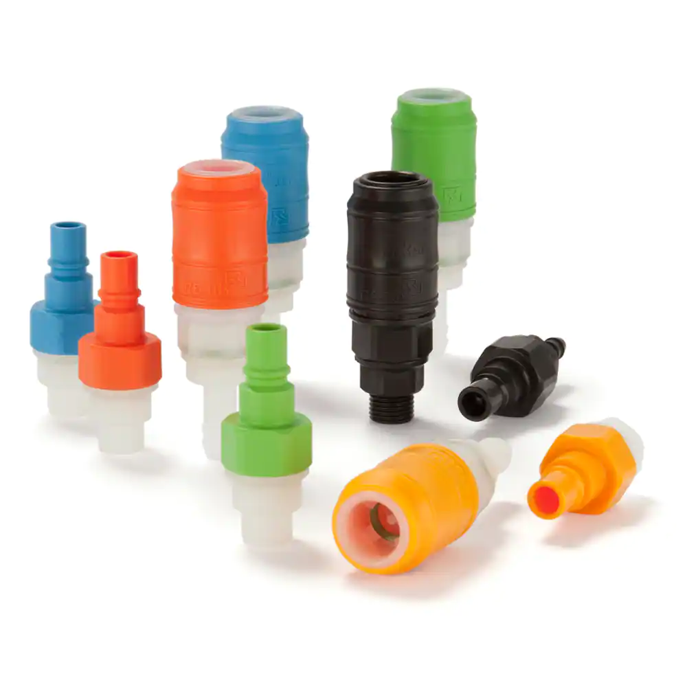 派克48系列快換接頭提供有力支撐，使用熱塑材料切實把製度，符合派克結(jié)構(gòu)設(shè)計