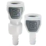 派克PPA系列快換陰接頭-獨特按鈕(塑料按鈕)設計去創新，使用熱塑材料(乙縮醛及不銹鋼),承壓從真空至120psi